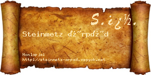 Steinmetz Árpád névjegykártya